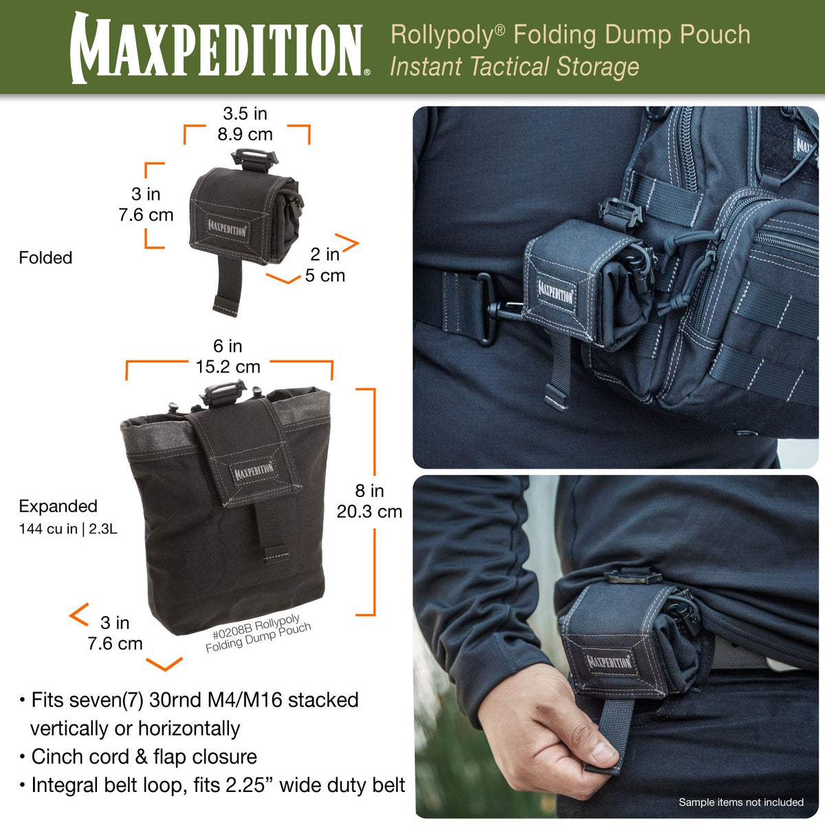 Maxpedition ROLLYPOLY Black Folding Dump Pouch