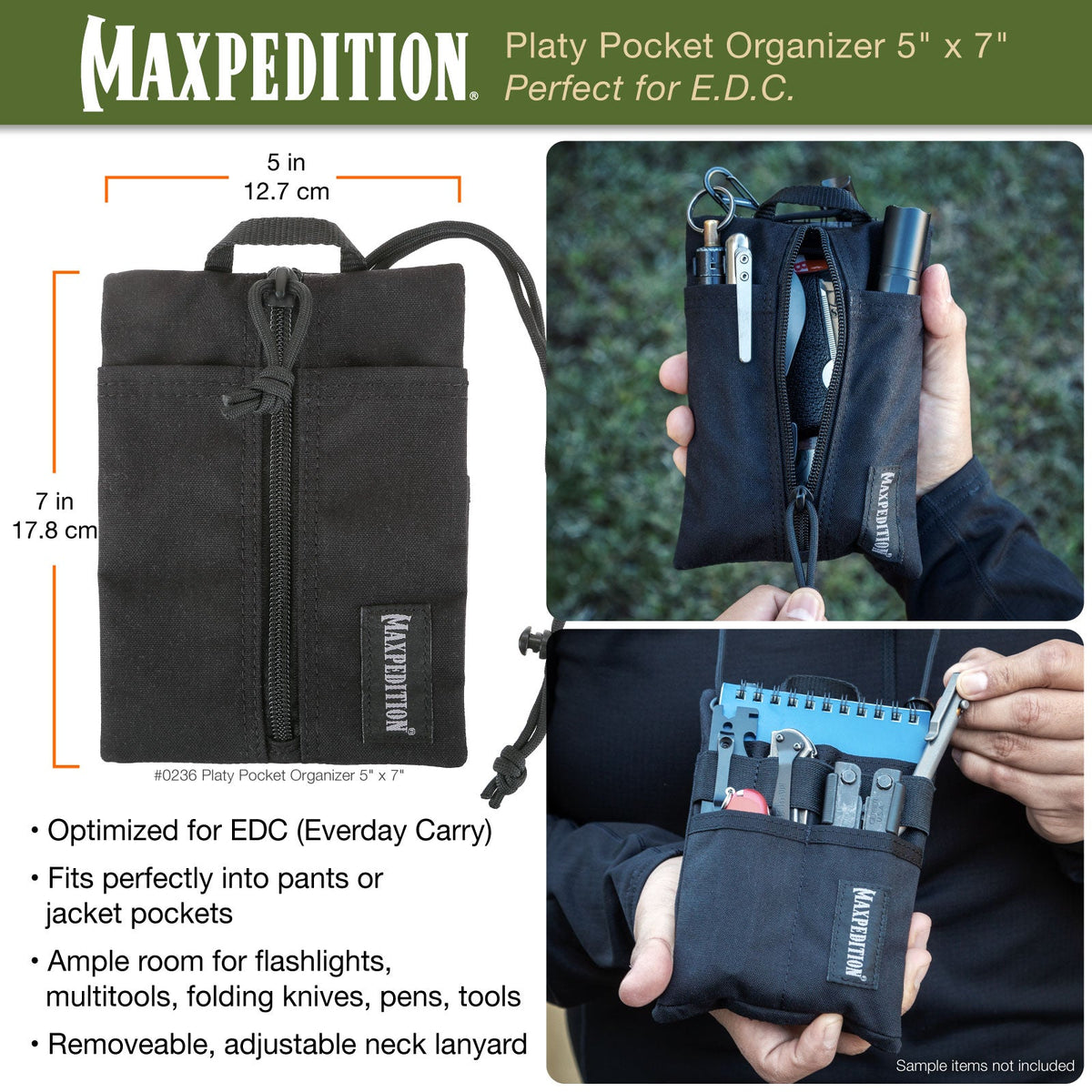 Maxpedition Platy OD Green Pocket Organiser 5" x 7"
