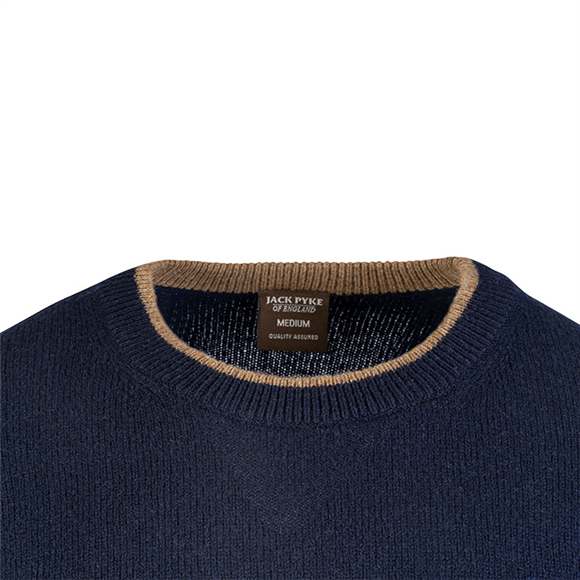 Jack Pyke Ashcombe 100% Lambswool Crewknit - Navy