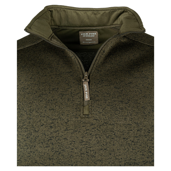 Jack Pyke Melange Quarter Zip Fleece - Green Fleck