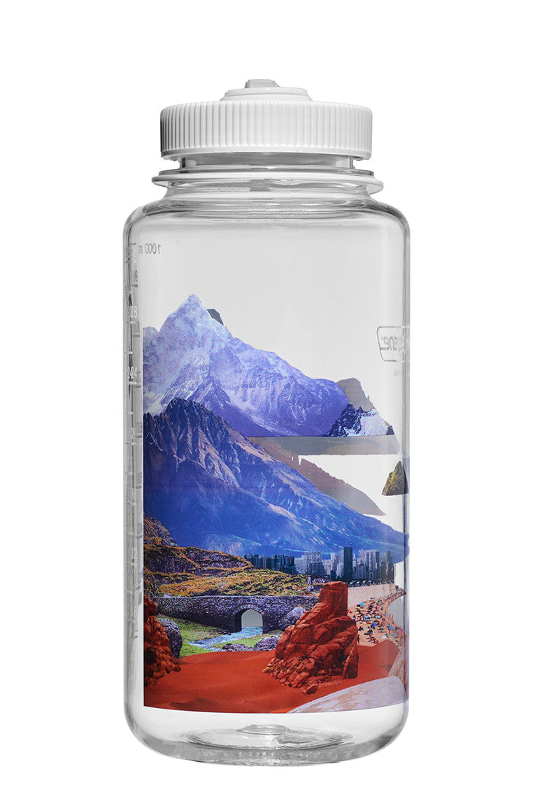Nalgene 32oz / 1L Sustain Wide Mouth Bottle - Surrealist Mixed Landscapes