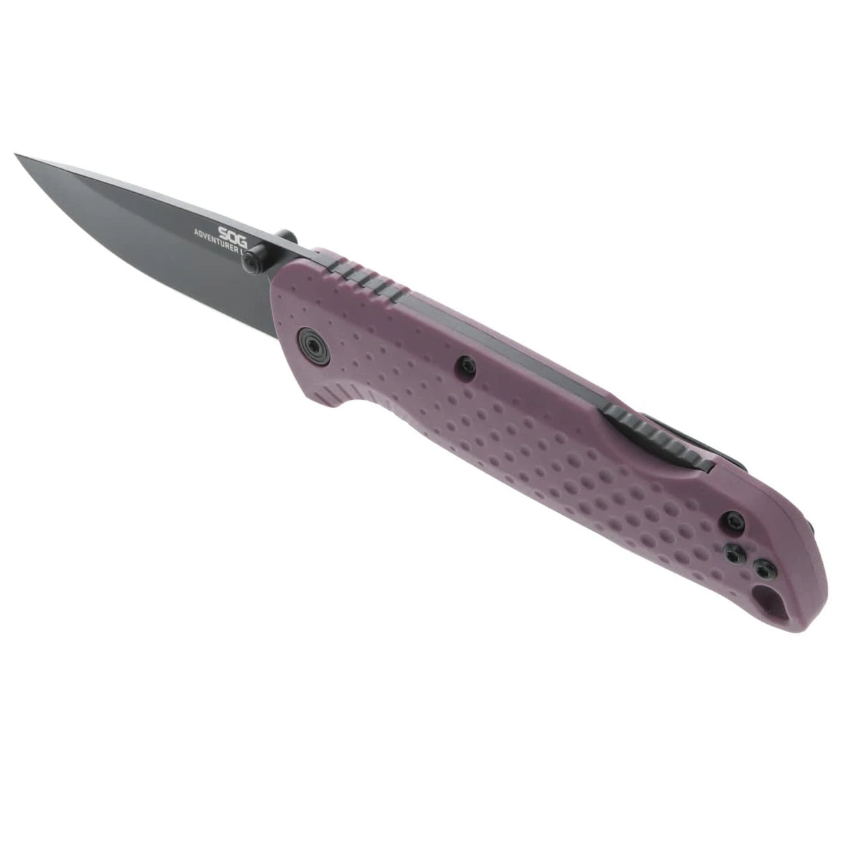SOG Adventurer LB Black Folding Knife Dusk Purple