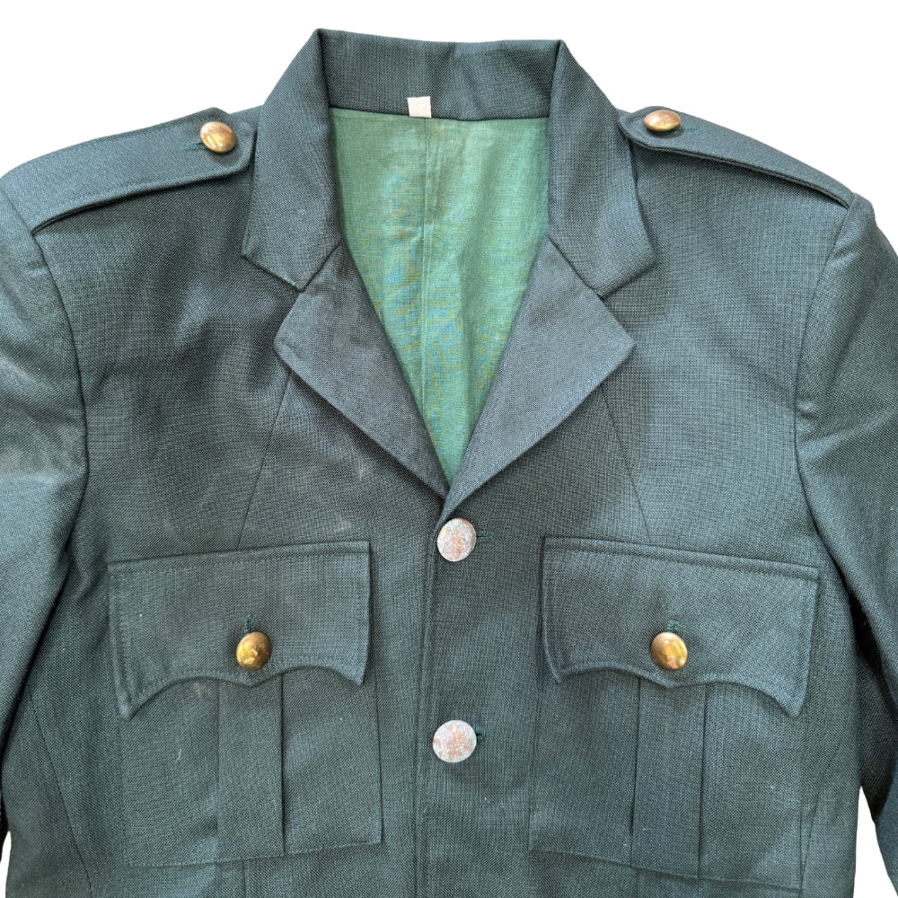 British Military Vintage Dark Green Military Style Tunic Jacket