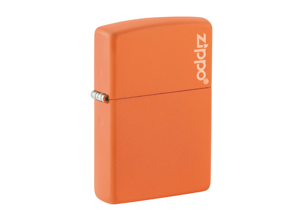Zippo Classic Orange Matte Lighter with Zippo Logo