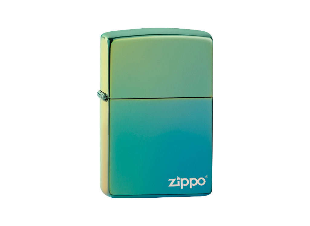 Zippo Classic High Polish Teal Lighter with Zippo Logo
