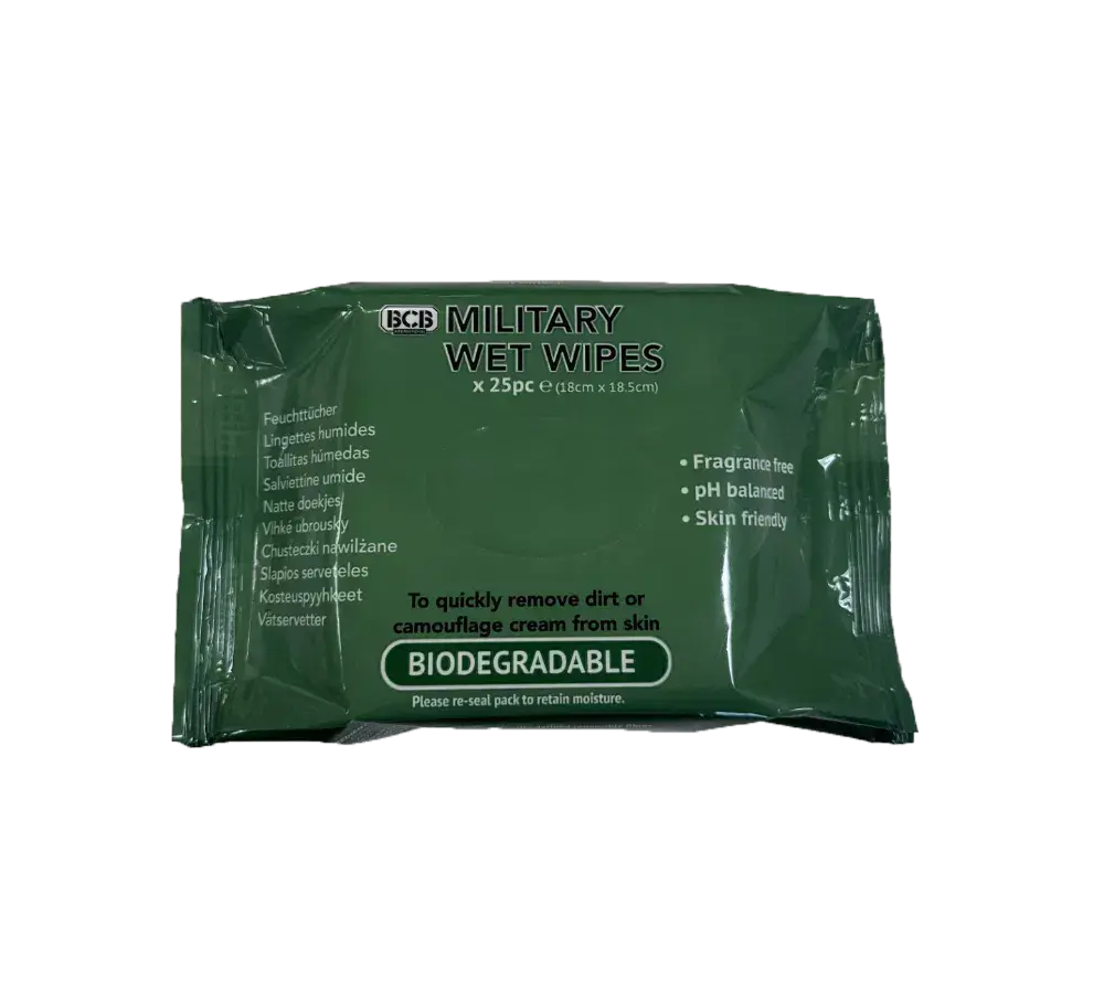 BCB Military Camo Wipes - 25 Pack