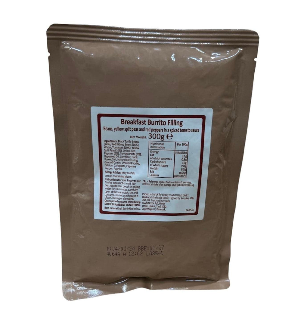 British Military Ration Main Meal Pouch - Breakfast Burrito Filling 300g