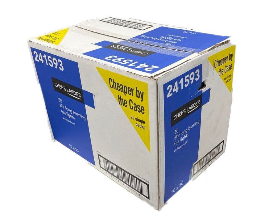 Bulk Buy 8 Hour Tea Light Candles - Box Of 500