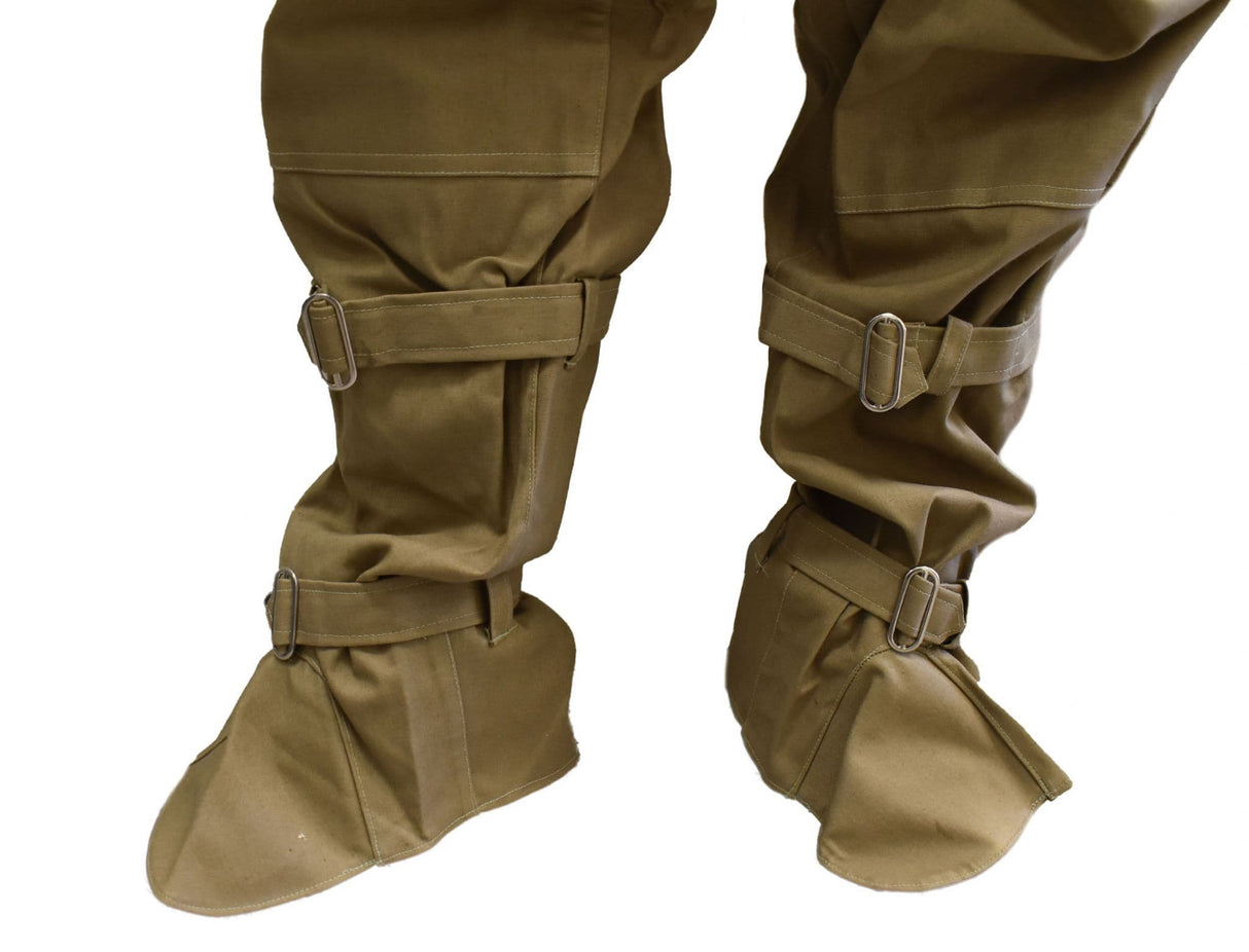 Czech Military Tan Waxed Bib & Brace Cotton Trousers
