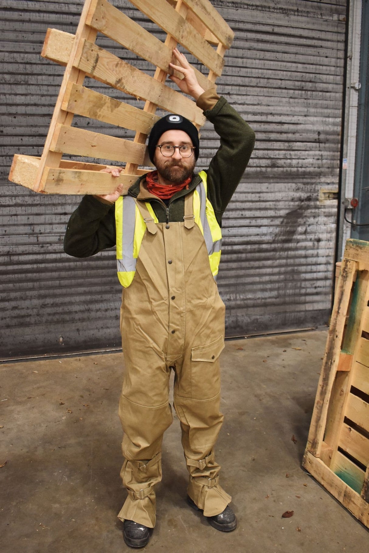 Czech Military Tan Waxed Bib & Brace Cotton Trousers