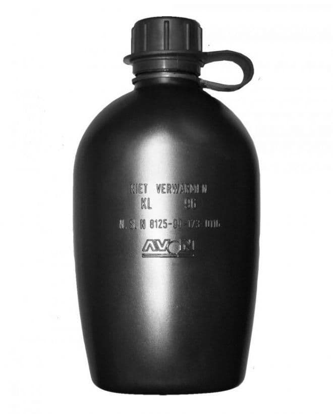 Dutch Military Issue Black Water Bottle 1L