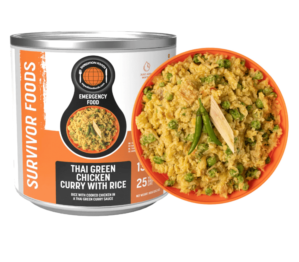 Expedition Foods Freeze Dried Meal Tin Thai Green Chicken Curry With Rice - 13 Servings