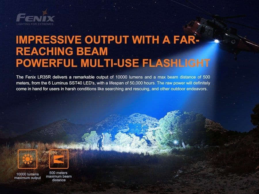 Fenix LR35R 10,000 Lumen Searchlight Torch