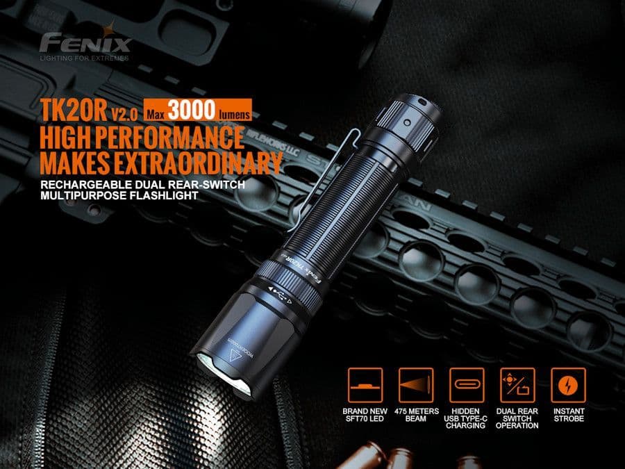 Fenix TK20R V2.0 3000 Lumen Rechargeable torch