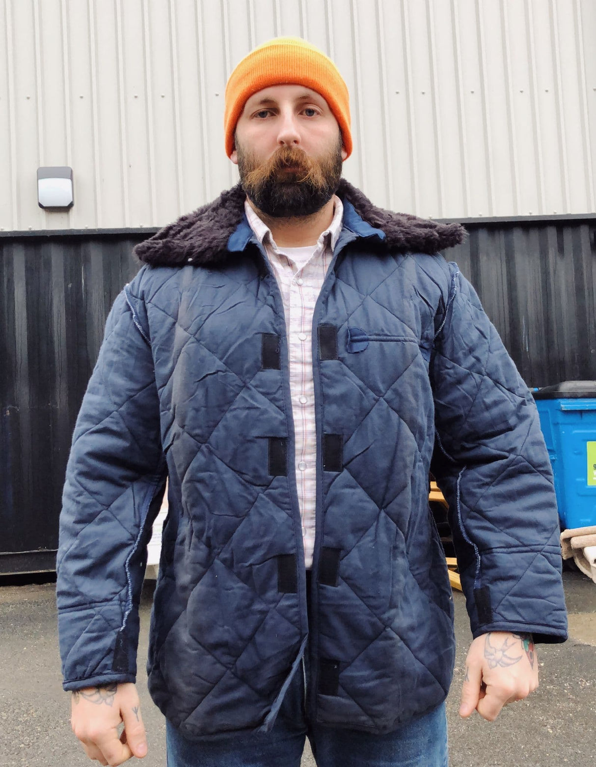 Hungarian Army Quilted Liner and Collar Navy Blue