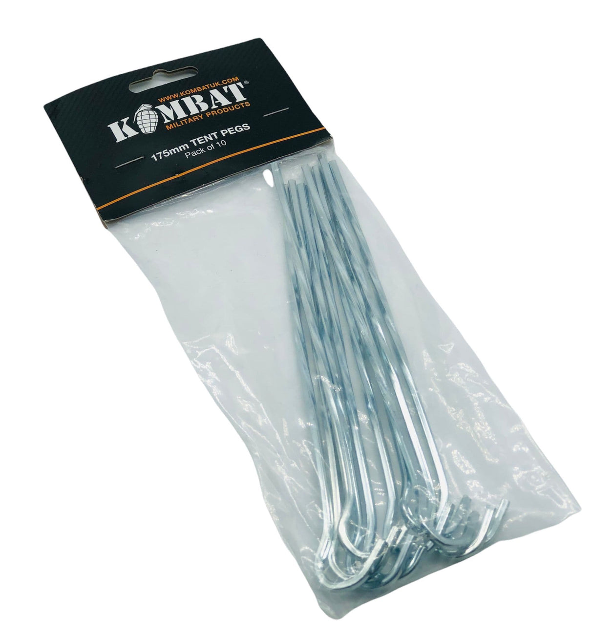 Kombat UK 175mm Steel Tent Pegs - 10pk