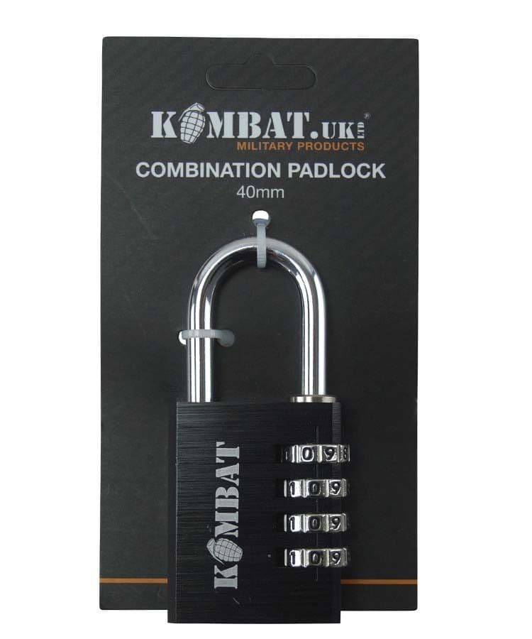 Kombat UK 40mm Combination Padlock - Black