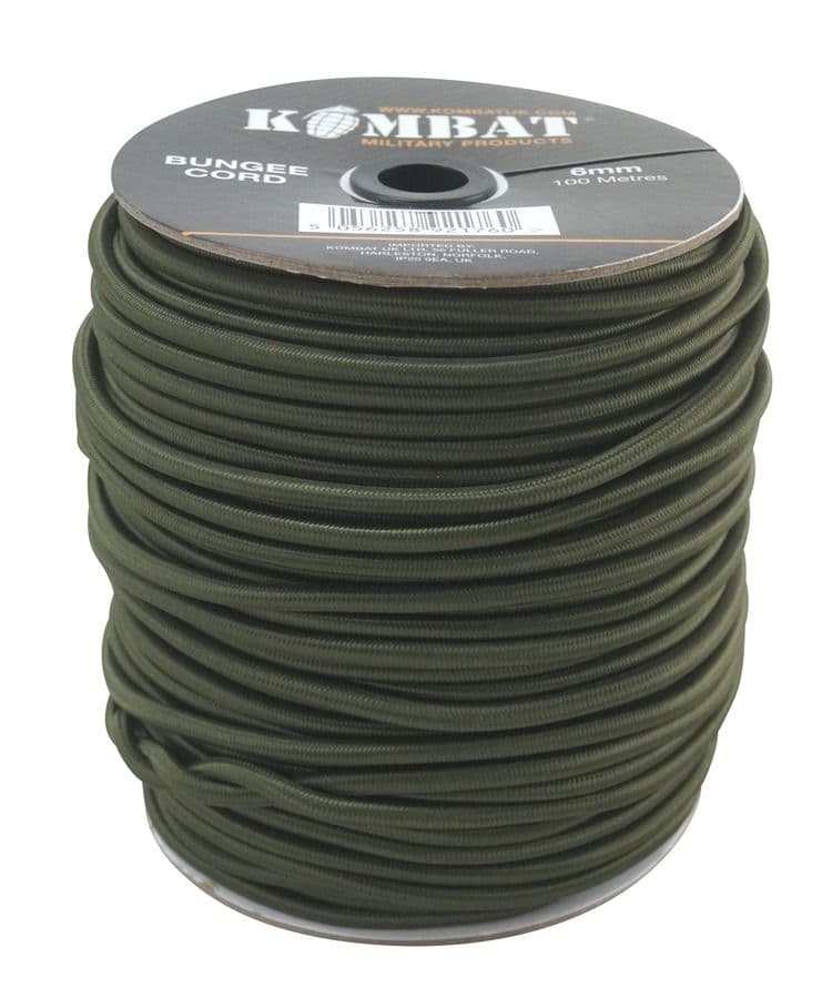 Kombat UK 6mm Bungee Cord - Olive Green - 100m