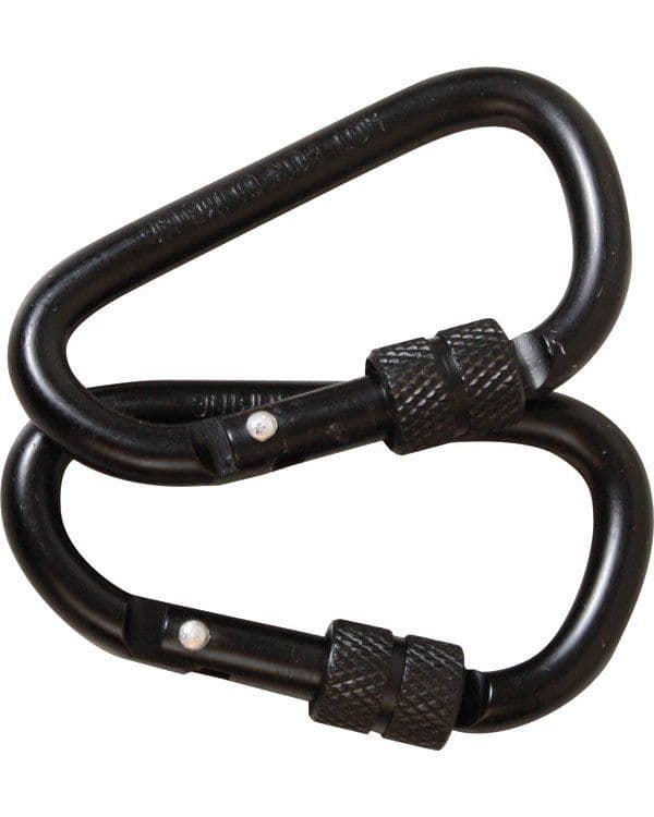 Kombat UK Locking Carabiner Pairs - 8mm Multi-Purpose Climbing Gear
