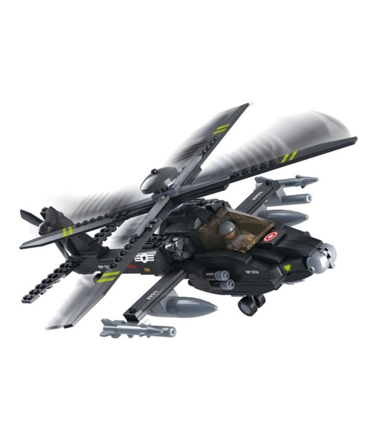Kombat UK Sluban Apache Helicopter Building Blocks Set - B0511