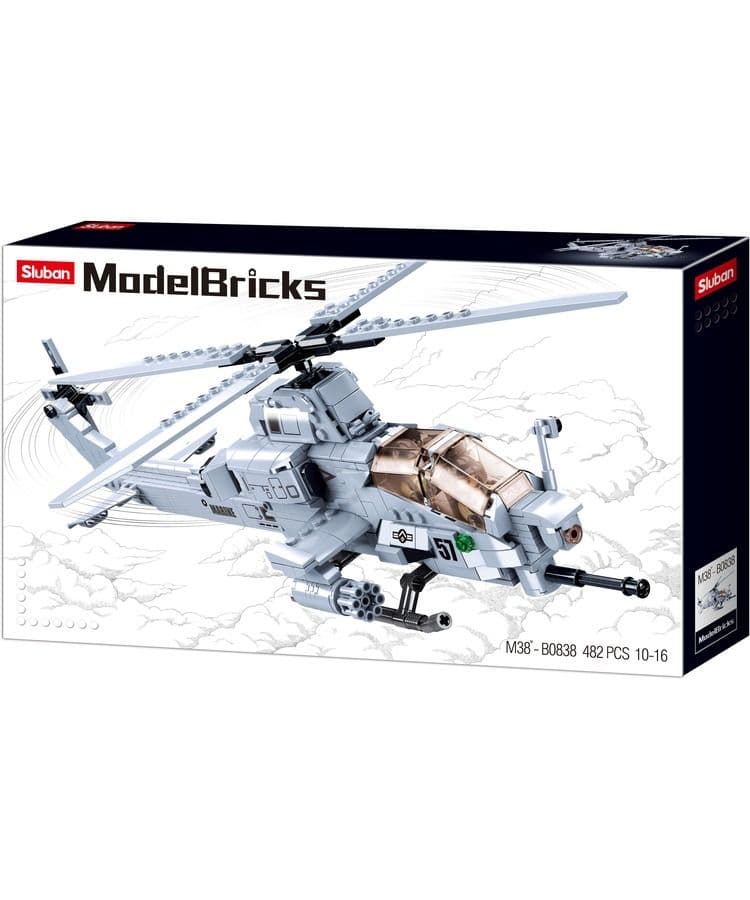 Kombat UK Sluban Attack Helicopter Building Block Set - B0838