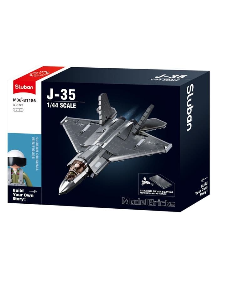 Kombat UK Sluban J-35S Stealth Aircraft Metal Coated - Grey - B1186