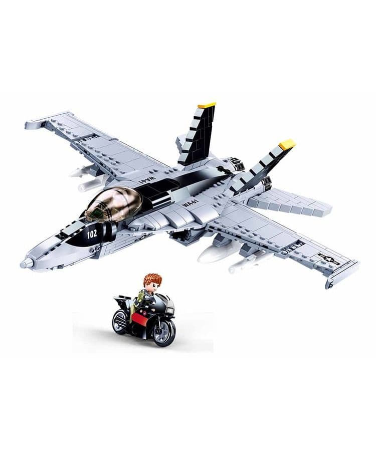 Kombat UK Sluban Fighter Aircraft F18 Building Block Set - B0928