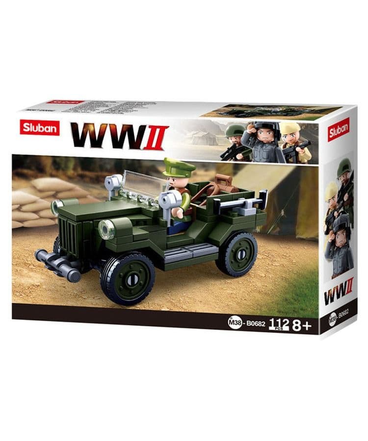 Kombat UK Sluban WWII Allied Light Truck Model Kit Building Blocks Set - B0682