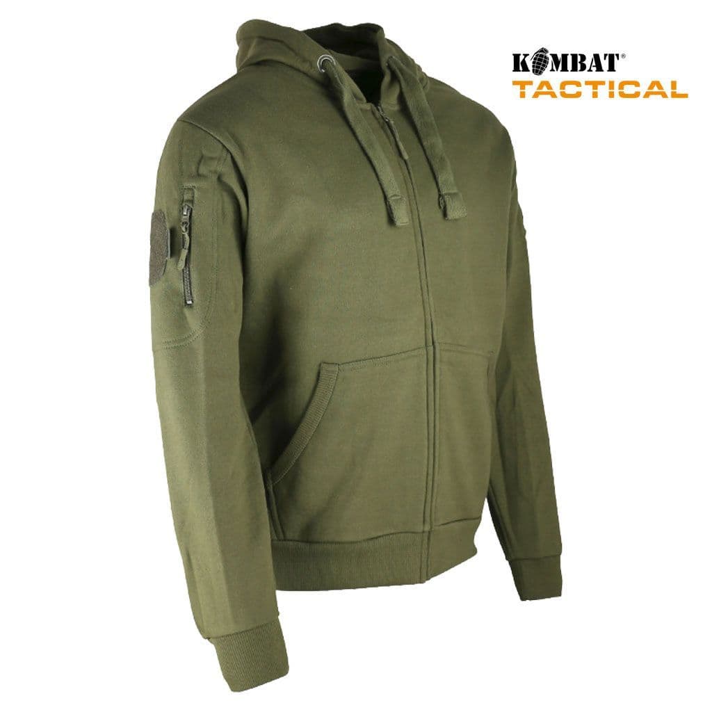 Kombat UK Spec-Ops Full Zip Hoodie in Olive Green