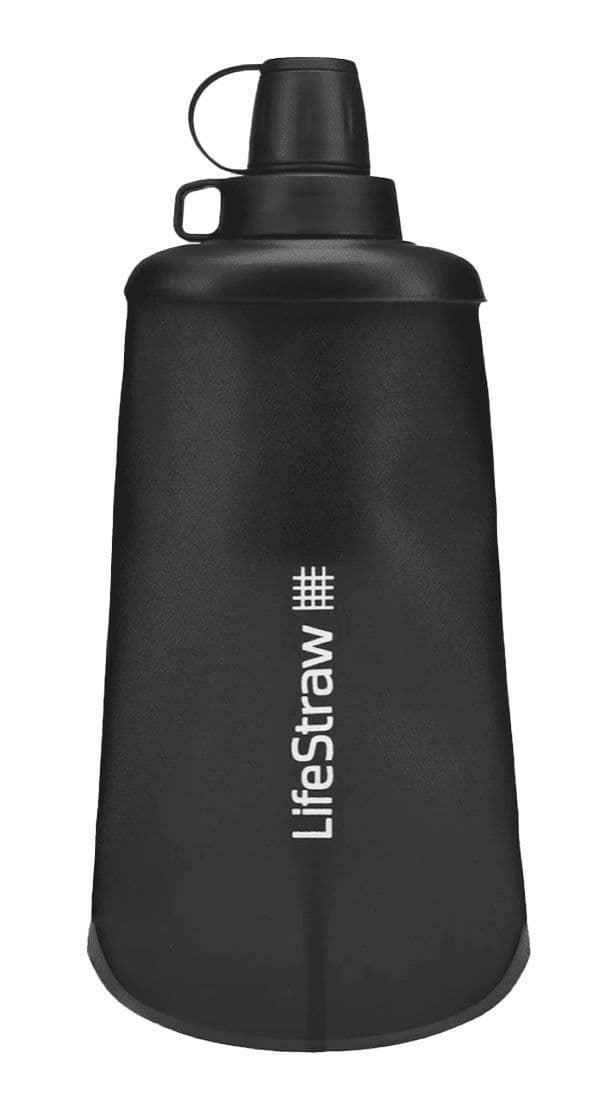 LifeStraw Peak Series Collapsible Squeeze 650ml Bottle With Filter - Dark Grey