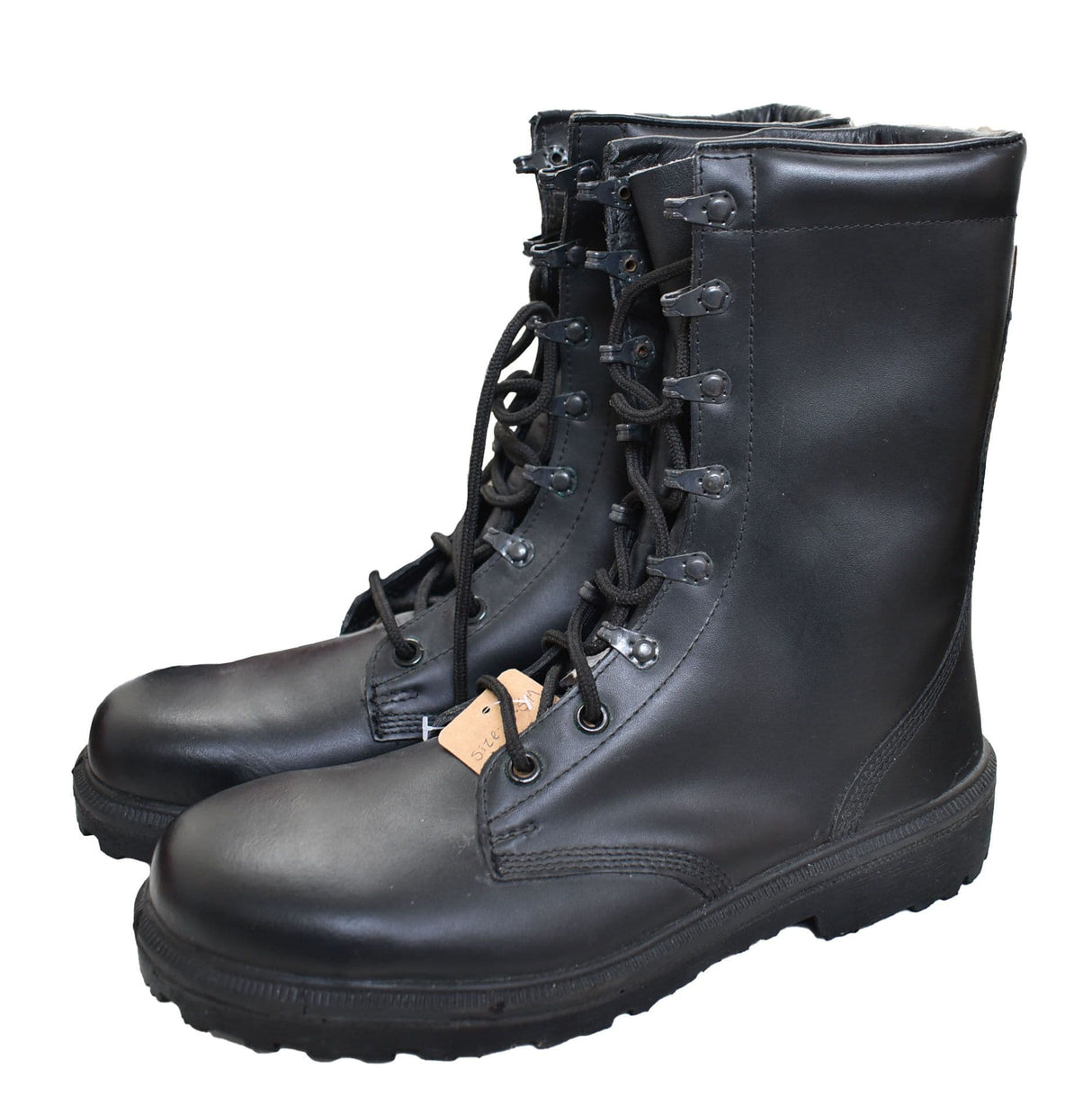 Military Style Black Steel Toe Cap Boots