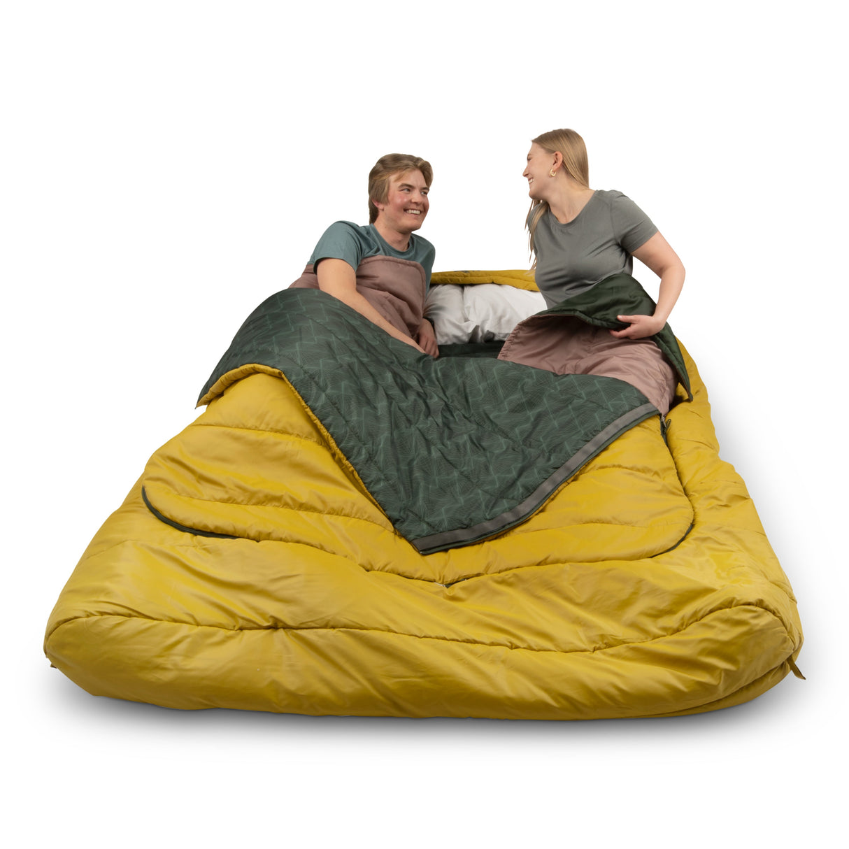 Kelty Tru Comfort Doublewide 20F Sleeping Bag - Olive Oil / Gamescape