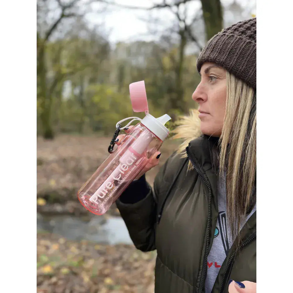 Pure Clear Active Water Filter Bottle - Pink
