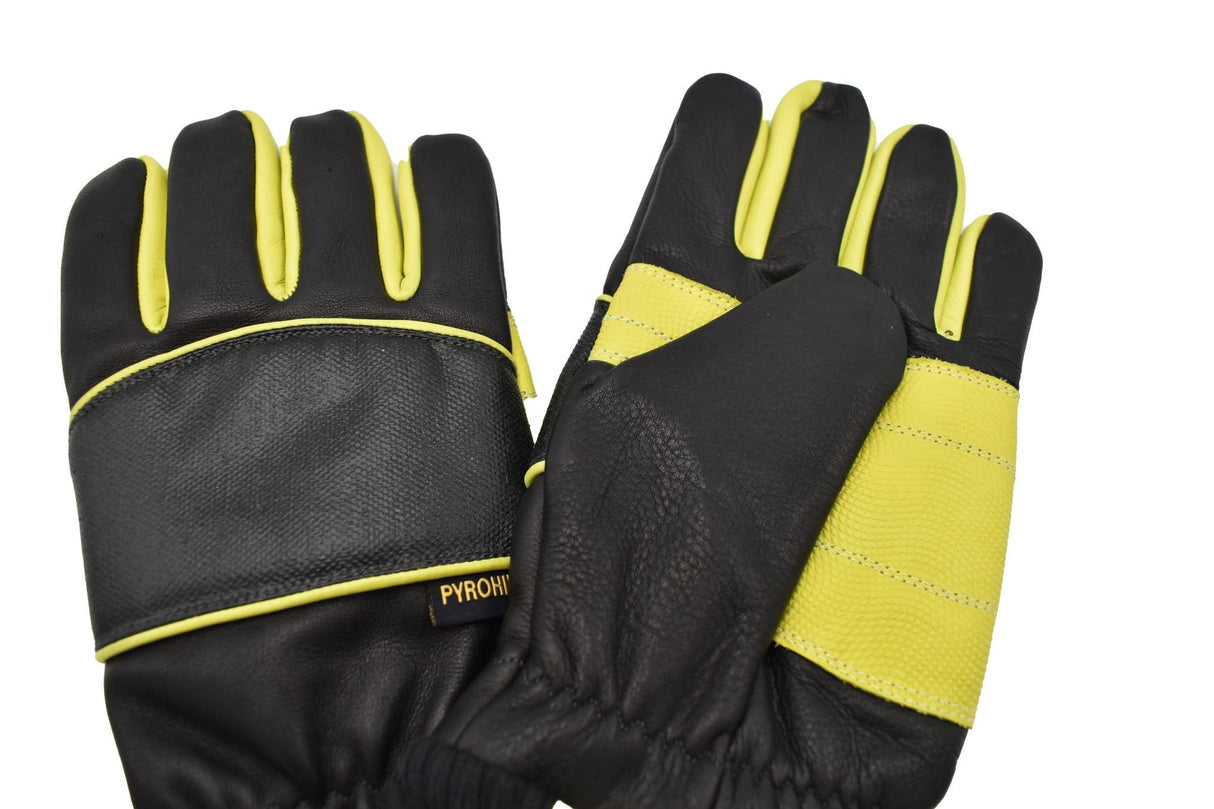 Pyrohde/Porelle Fire Fighters Gloves- Black and Lime