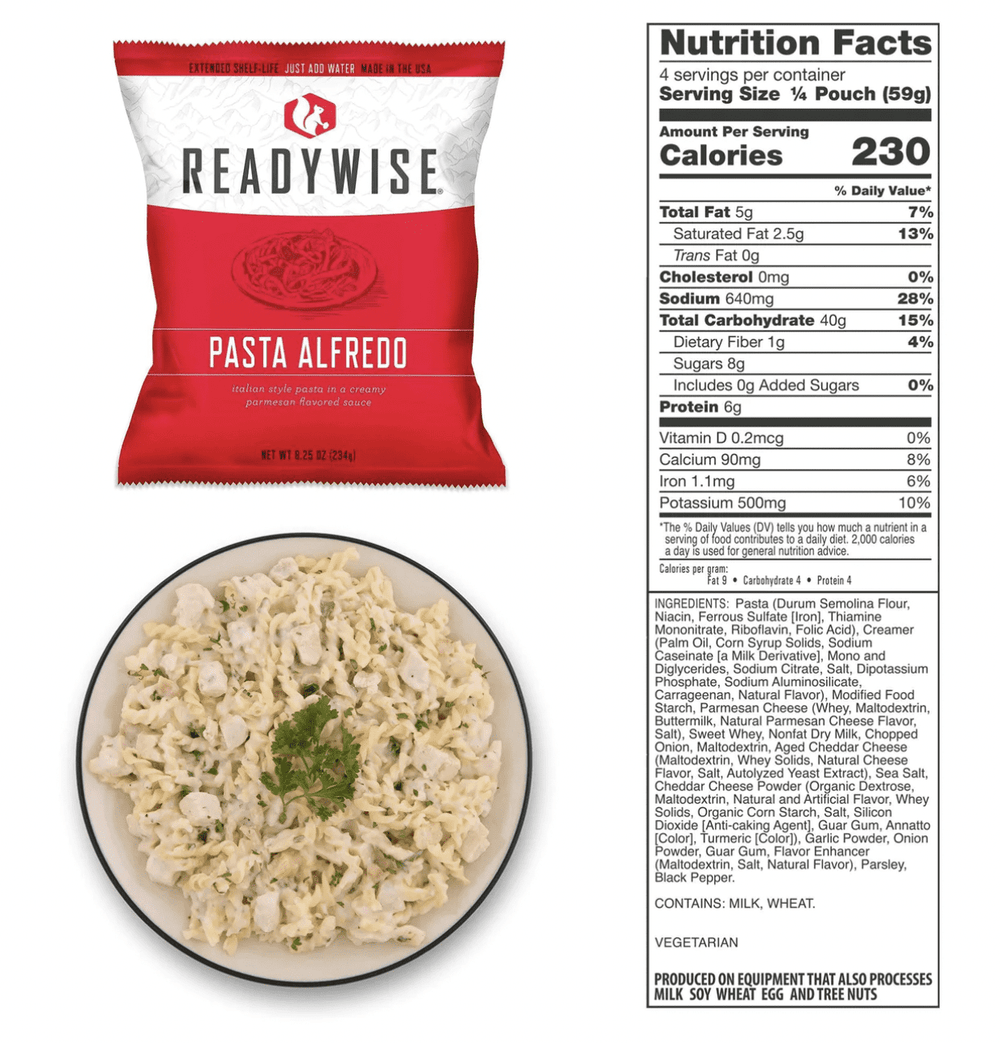 ReadyWise 120 Serving Entree Freeze Dried Vegetarian Meals