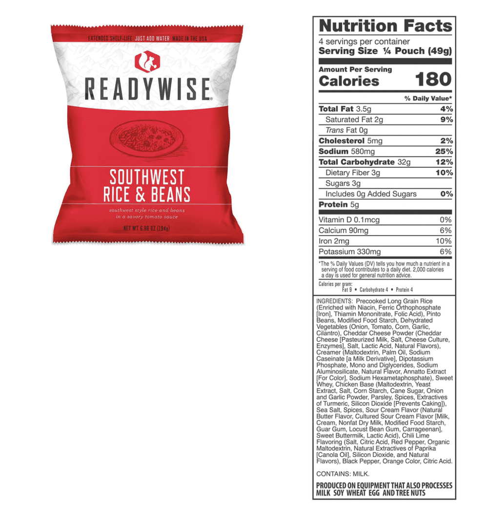ReadyWise 120 Serving Entree Freeze Dried Vegetarian Meals