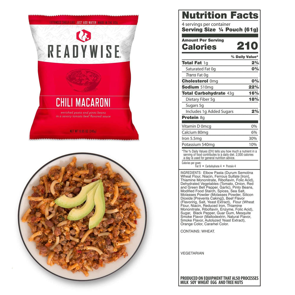 ReadyWise 60 Serving Entree Freeze Dried Vegetarian Meals