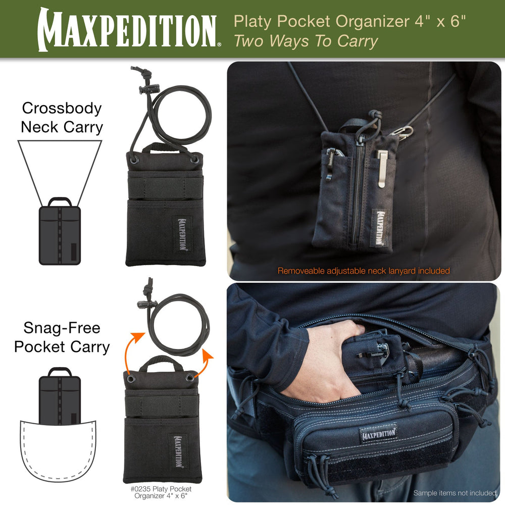 Maxpedition Platy Black Pocket Organiser 4" x 6"