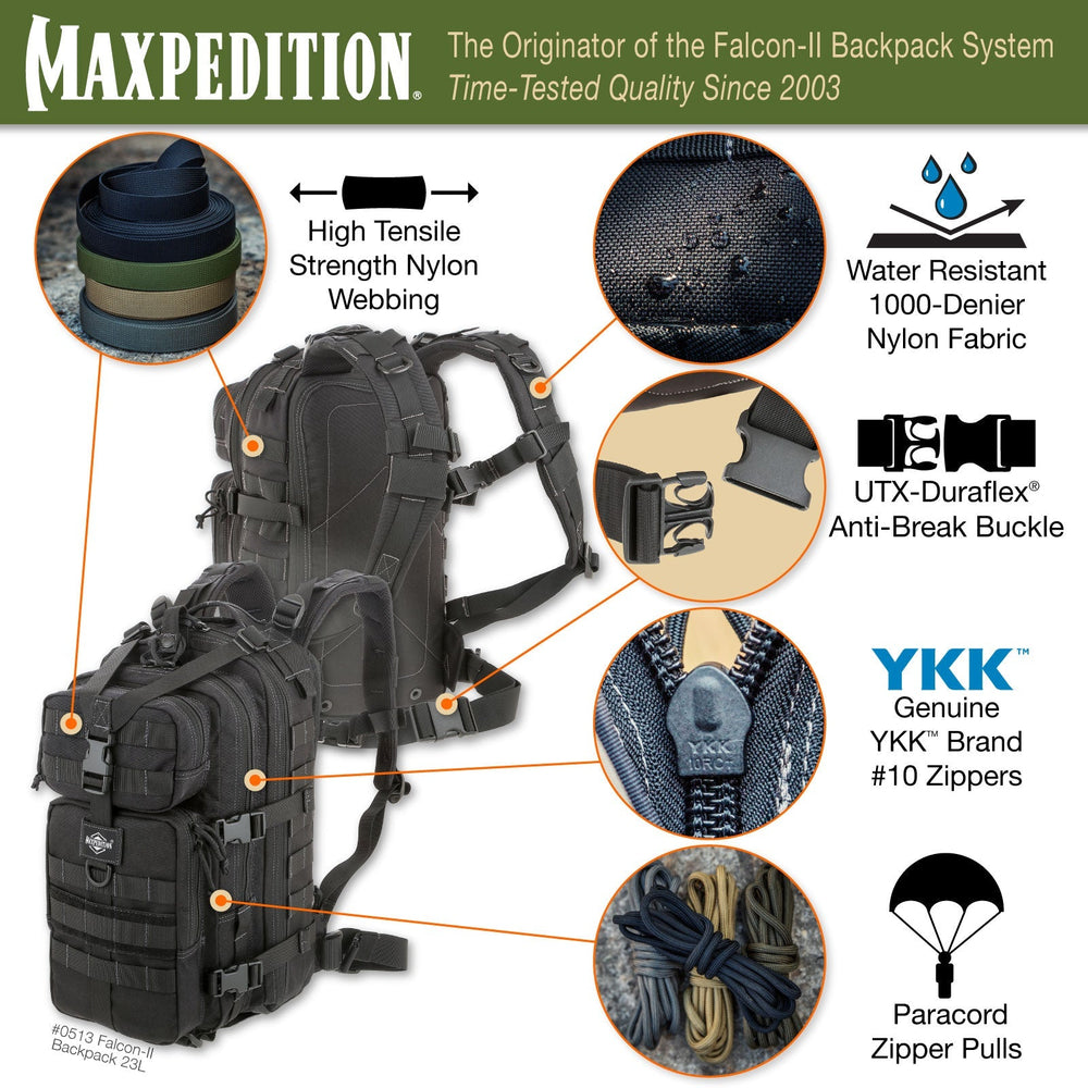 Maxpedition Falcon-II Black Backpack