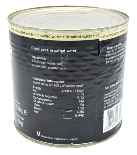2.5kg Canned Chickpeas - Bulk Food Ration Storage
