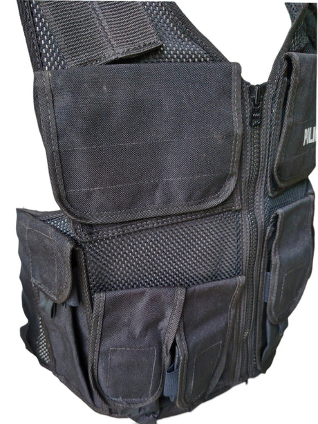 British Police Black Tactical Vest - Style B
