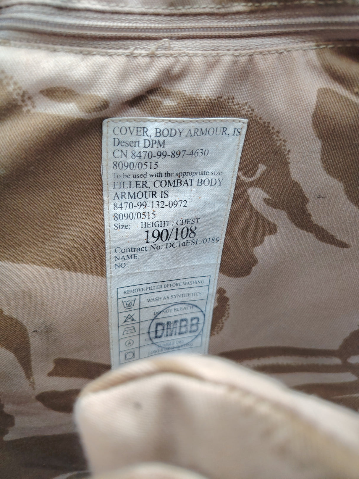 British Military Bullet Proof Vest Combat Body Armour - Desert DPM