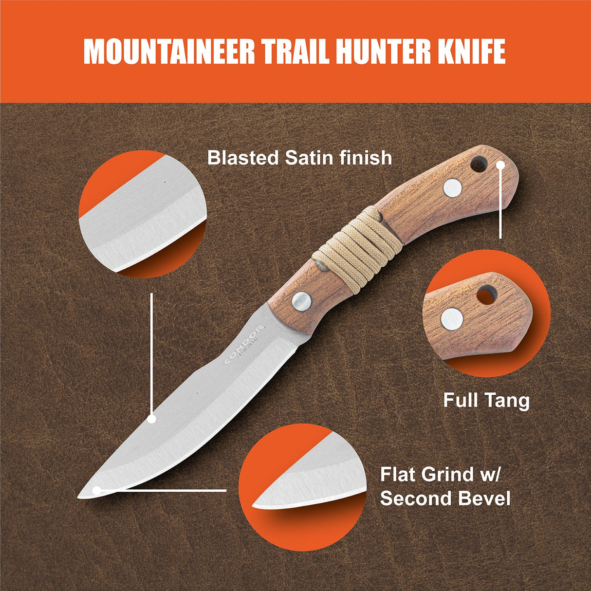Condor Mountaineer Trail Hunter Fixed Blade Knife