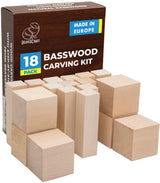 Set of 18 Beavercraft Basswood Carving Block Set