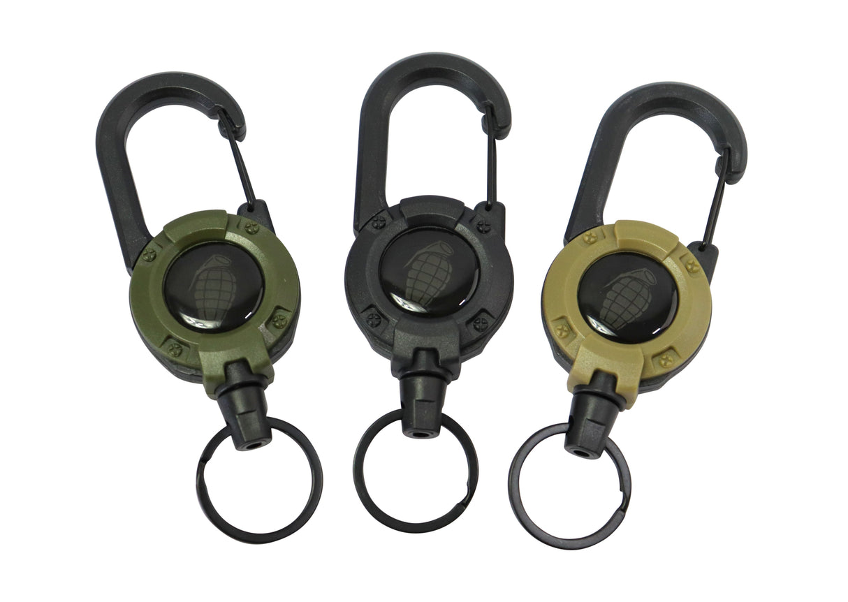 Kombat UK Heavy Duty Retractable Carabiner - Olive Green