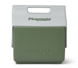 Green and gray cooler with 'Playmate' and 'Igloo' branding on a white background