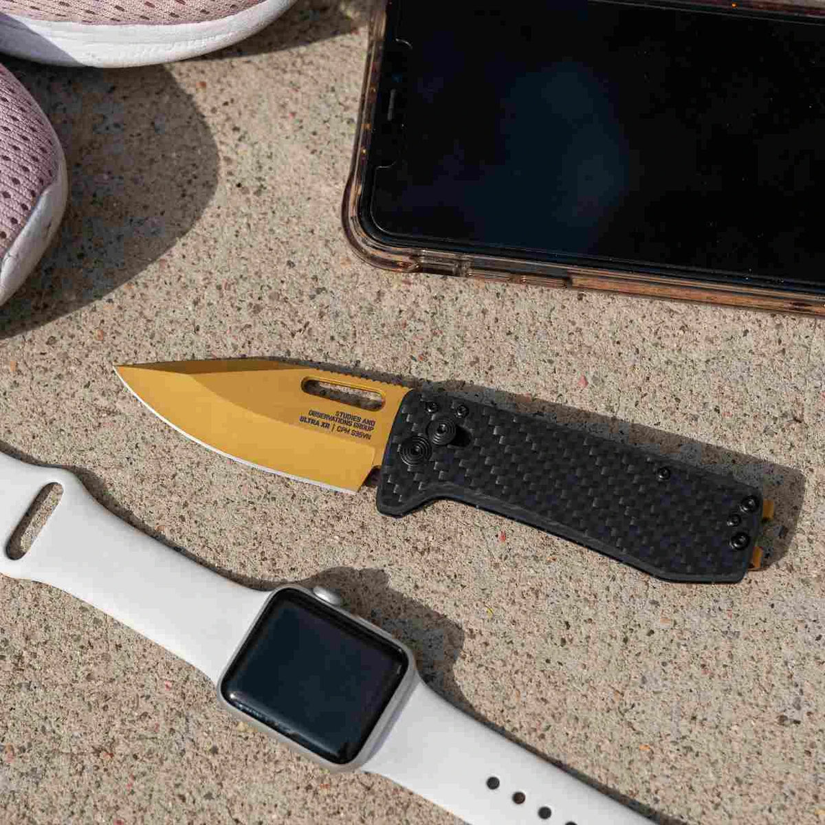 SOG Ultra XR Carbon Gold Folding Knife