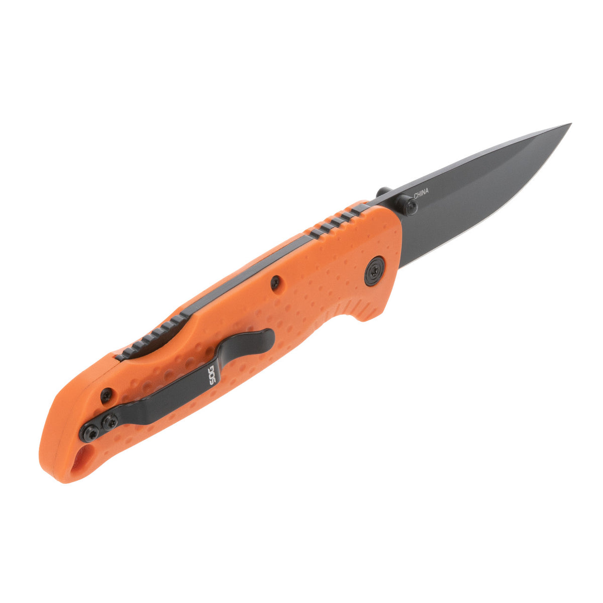 SOG Adventurer LB Black Folding Knife Blaze Orange
