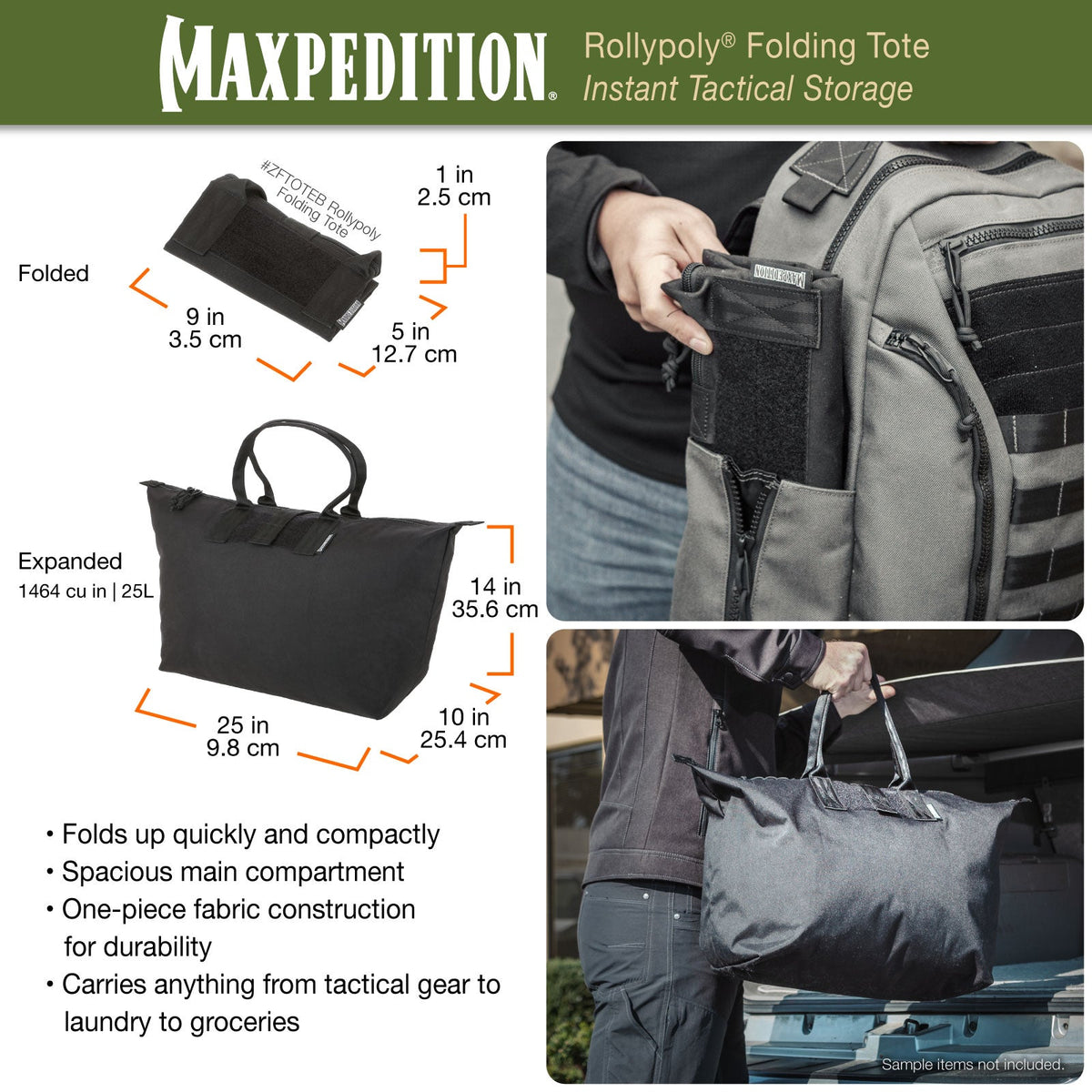 Maxpedition ROLLYPOLY Wolf Grey Folding Tote