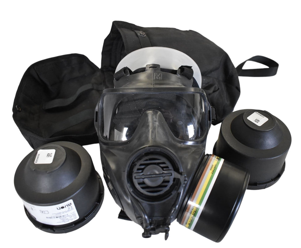Avon FM53 Military CBRN Respirator + 3 Filters & Accessories